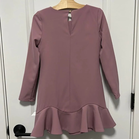 Gianni Bini Girls blush pink dress long sleeves flutter bottom size Small - Picture 5 of 7